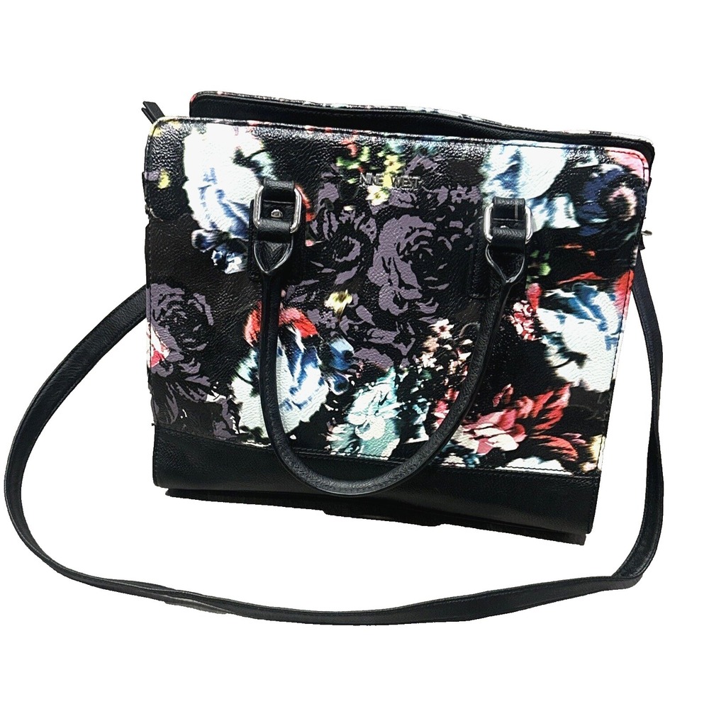 Nine West Women's Handbag Crossbody Shoulder Strap Floral Purse Bag (10x12 inch)